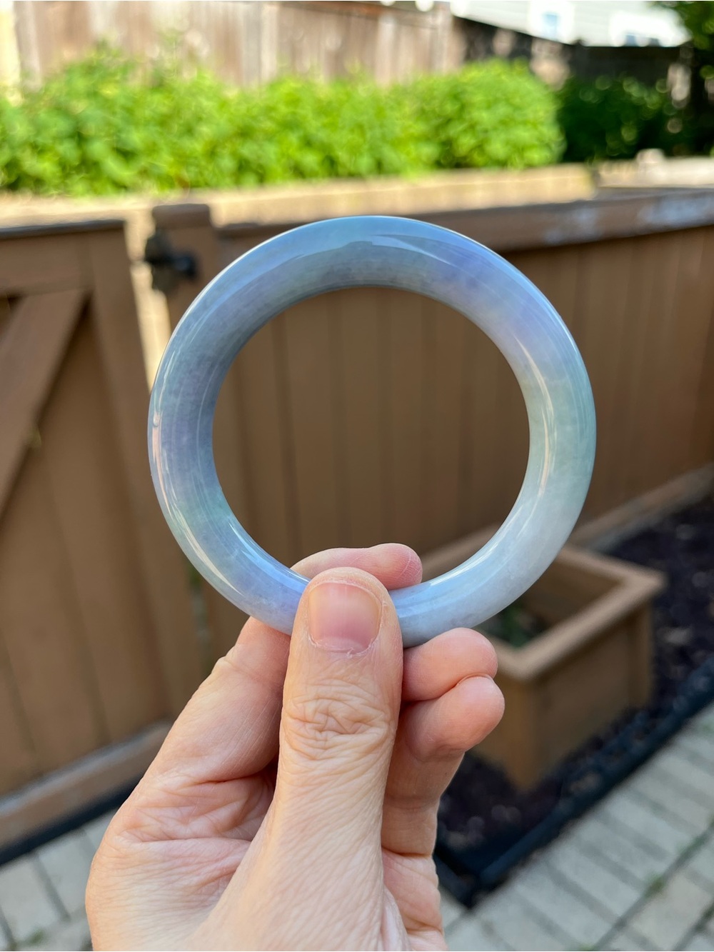BW111-RP 54.1mm Certified Untreated Grade A Burmese Jadeite Bangle Jade Bracelet